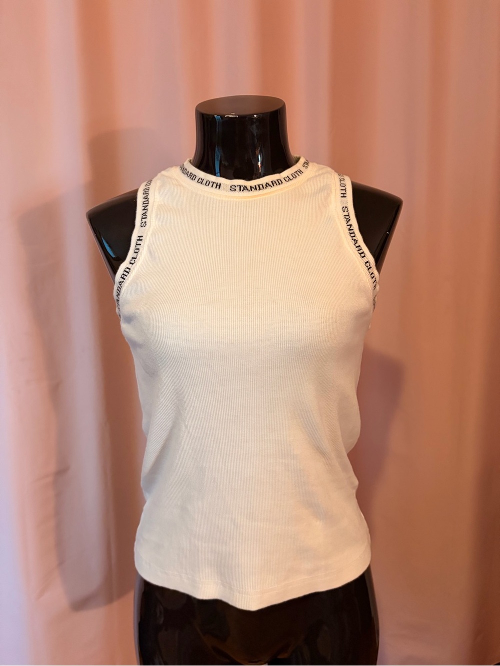 Standard Cloth Cream Ribbed High-Neck Tank - Picture 1 of 3